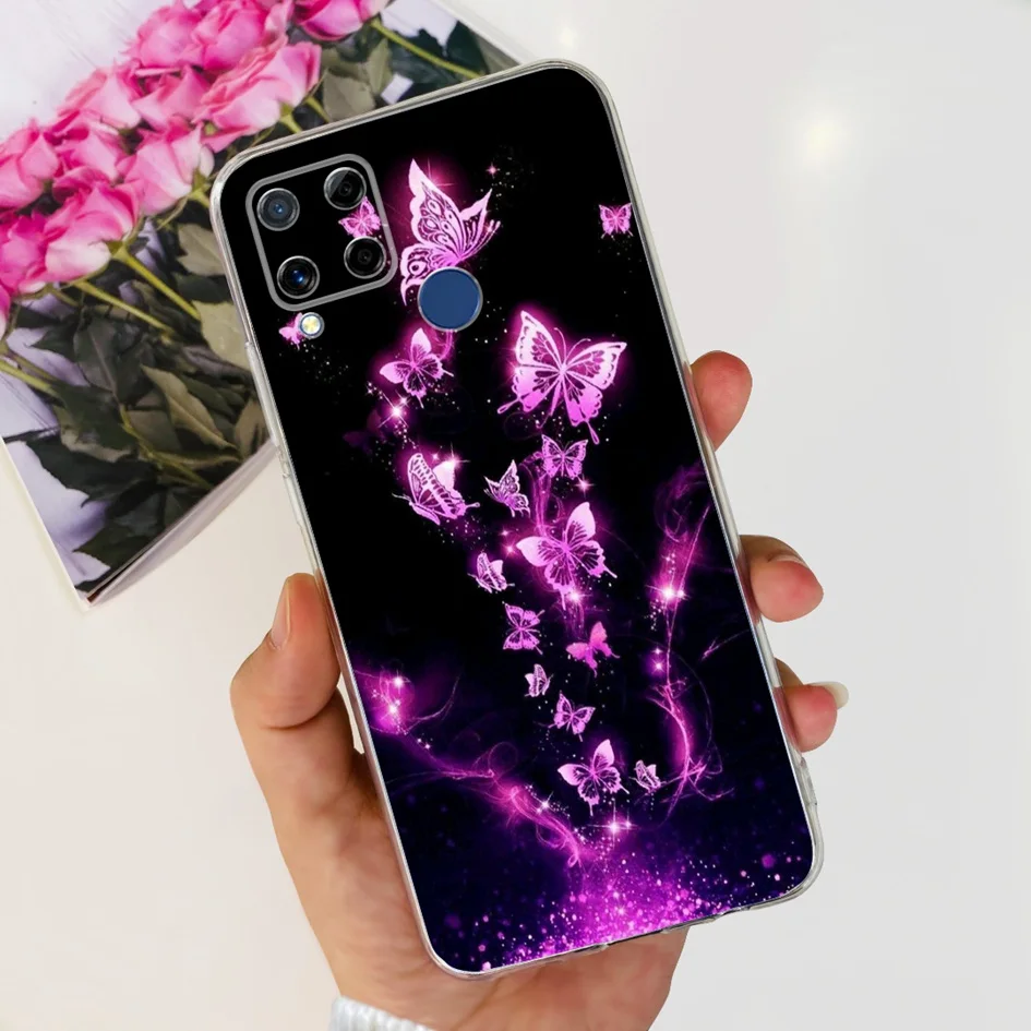 Fashion Marble Butterfly Flower Soft TPU Phone Case Silicone Cover