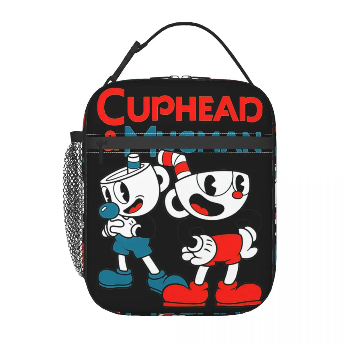 Insulated Lunch Bags Cuphead & Mugman Retro Games Merch Food Box Cooler Thermal Bento Box Work