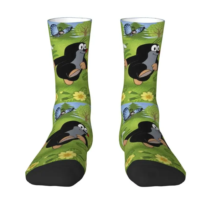 

Cute Happy Mole Krtek Mens Crew Socks Unisex Cool Cartoon Little Maulwurf Spring Summer Autumn Winter Dress Socks