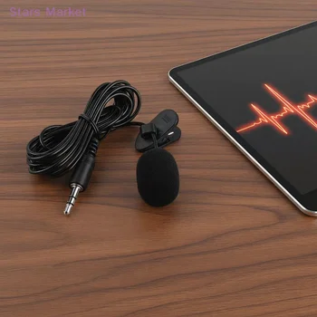 Nuovo microfono a condensatore portatile mini da 1,5 m, microfono a clip da bavero con cavo USB 3,5 mm tipo C per laptop, PC e fotocamera
