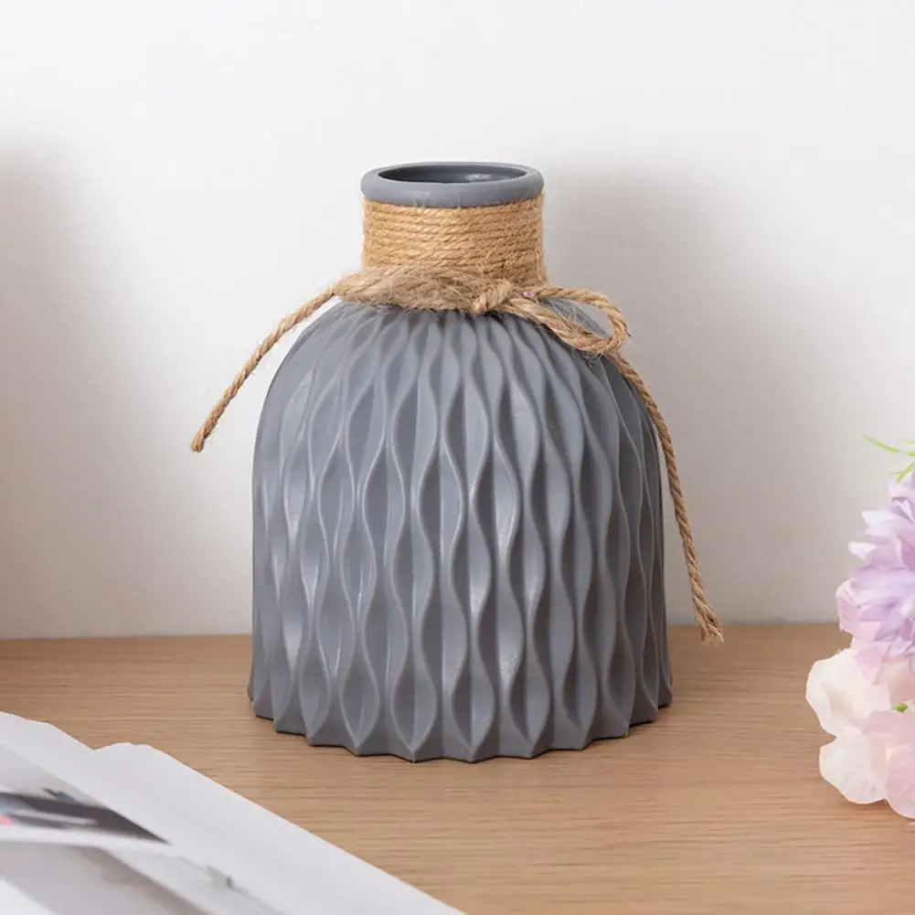 Modern Flower Vase White Pink Plastic Vase Flower Pot Basket Nordic Home Living Room Decoration Ornament Flower Arrangement 5