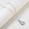 Drop Water with Paw Print Urn Necklace Stainless Steel Cremation Pendant For Ashes Keepsake Jewelry For Pet with funnel Knit 2