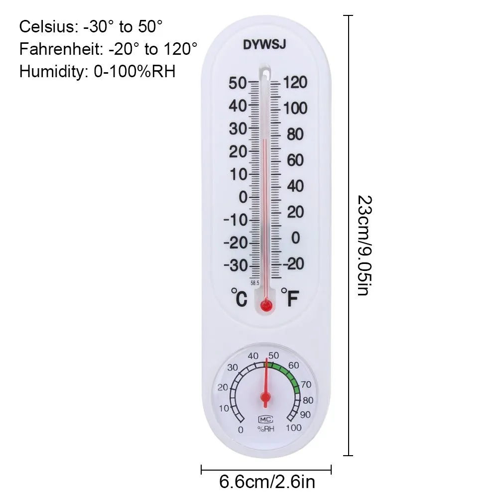 Wall Mounted Thermometer Plastic Accurate Home Humidity Meter Garden Temp Meter Indoor Outdoor