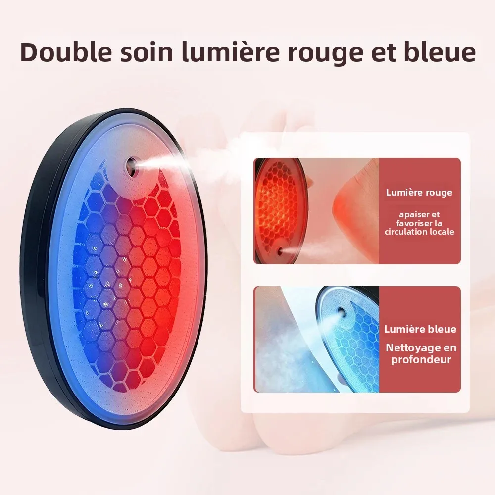 Broyeur électrique hydratant pour les pieds, luminothérapie rouge et bleue, exfoliant les callosités et les peaux mortes, rechargeable par USB, avec spray pour pédicure_voghion.com