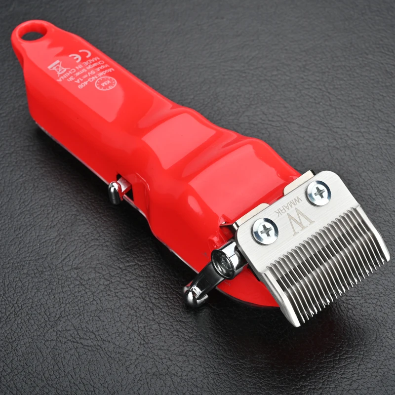 WMARK NG-409 red color Transparent Style Professional Rechargeable Clipper Cord & cordless Hair Trimmer with taper blade ng409