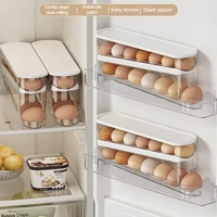 Boîte de rangement d'œufs de réfrigérateur bicouche, support d'œufs roulant automatique, Style échelle, distributeur d'œufs de réfrigérateur, support organisateur d'œufs 3