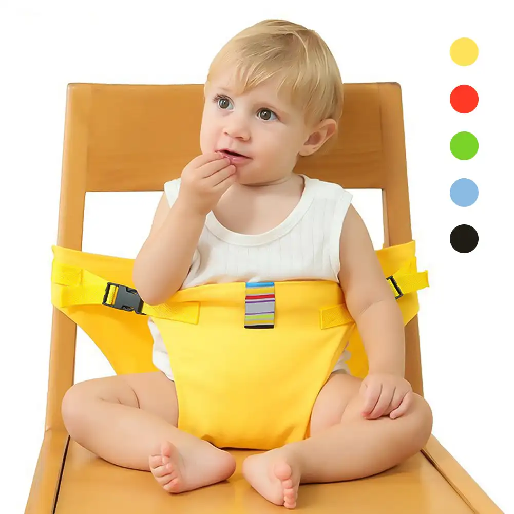 Portable Baby Dining Chair Fixed Belt Washable Baby High Seat Strap Outsidoor Infant Feeding Dinning Cover Seat with Safety Belt
