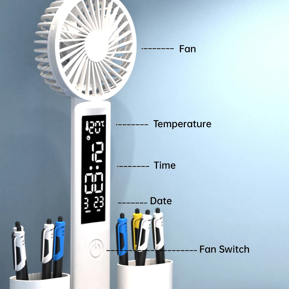 Multifunction LED Four-headed Folding Table Lamp Fan Calendar Clock USB Rechargeable 3 Color Reading Night Light desk lamp night light led desk lamp book light mini night light mini led light