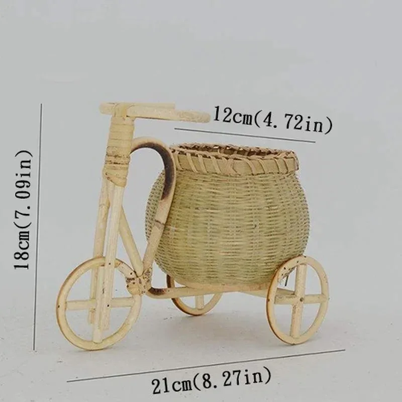 Bamboo Woven Fruit Basket - Handmade Rattan Storage Organizer For Kitchen