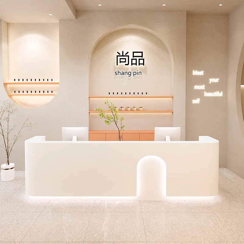 Store Advisory Reception Desk Banco Luxury Barbershop Information Cabinet Reception Desk Standing Comptoir De Caisse Furnitures