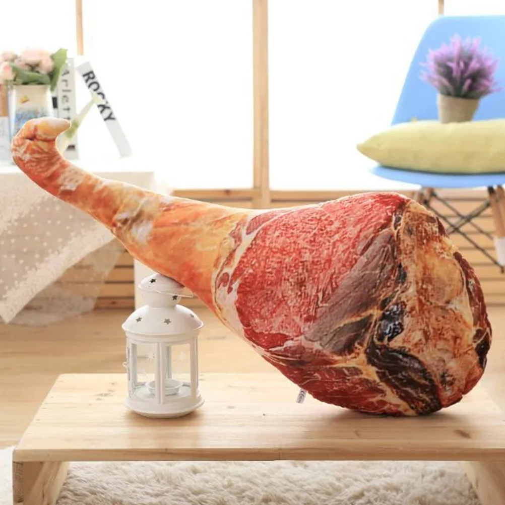 

1PC Prank Vivid Ham Pillow Funny Food Pillow Gift Bacon Food Bolster Decor(50CM)