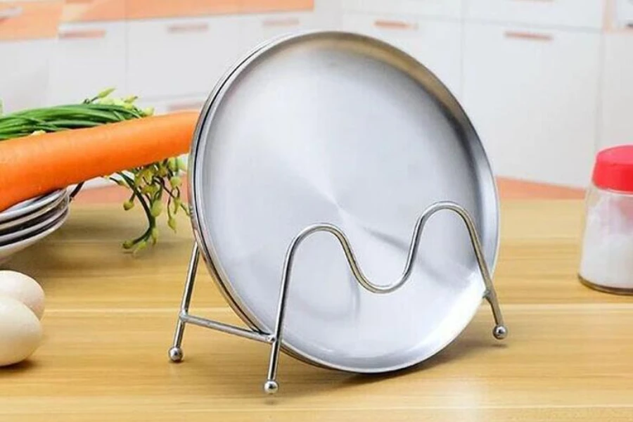 

10 шт./лот 304 нержавеющая сталь 8 дюймов двухслойная теплоизоляционная тарелка Корейская посуда для барбекю кухонная посуда