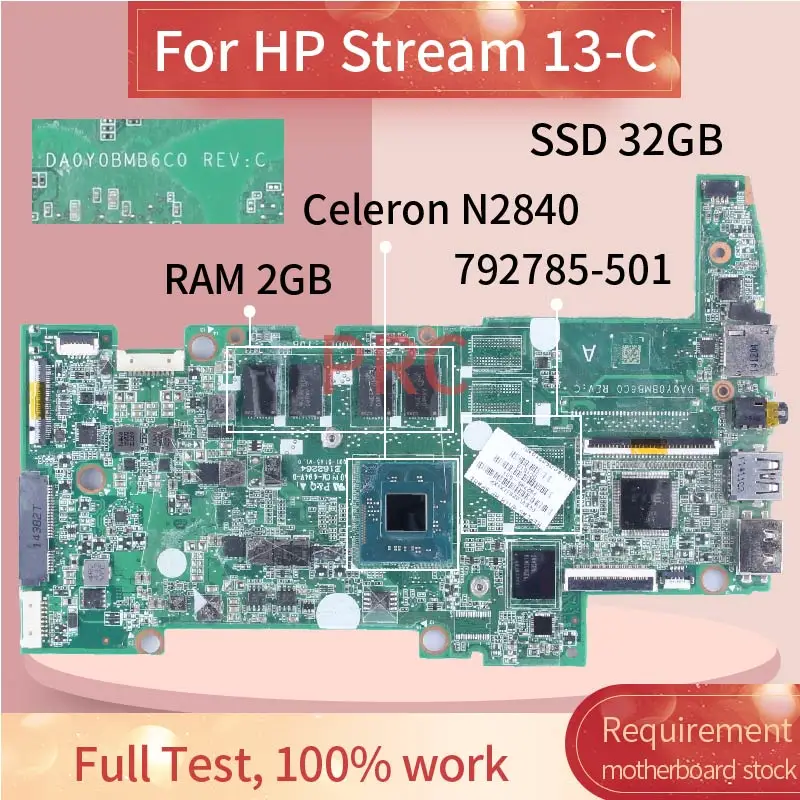 para hp Stream Celeron N2840 Computador Portátil Placa-mãe Da0y0bmb6c0 792785501 Notebook Mainboard Sr1yj Ssd 32gb Ram 2gb 13-c - Imagem 2