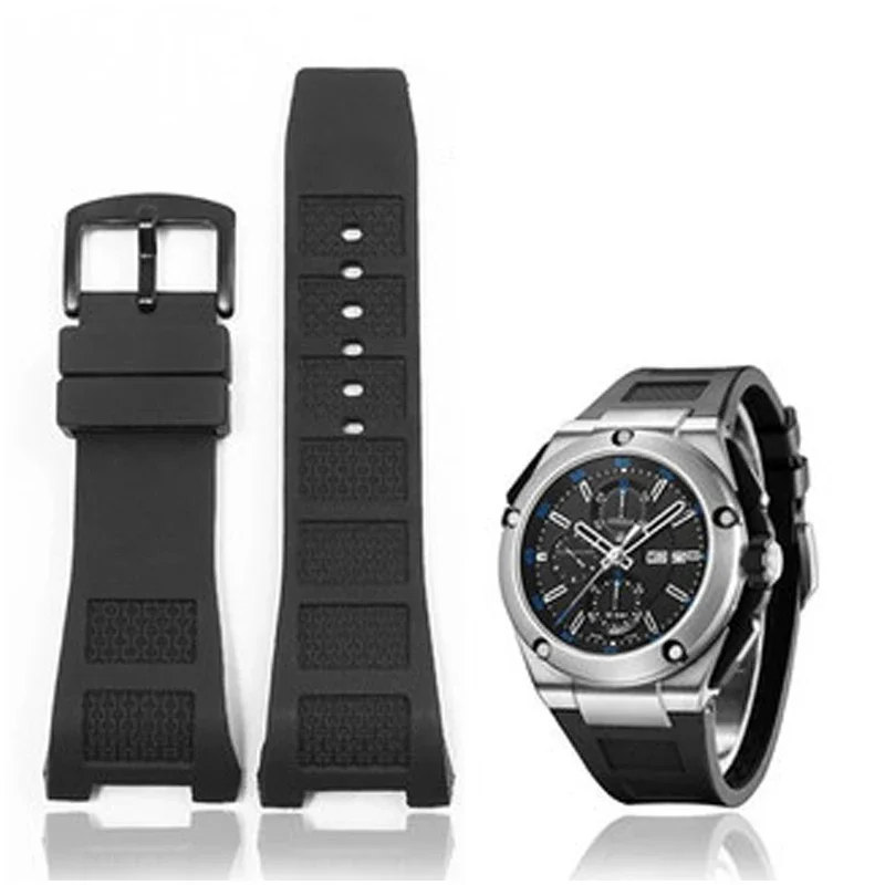 Cinturino Per Orologio In Silicone Con Estremità A Tacca Per Iwc Ingenieur Cinturino Per Uomo 30*16Mm Cinturino Per Orologio In Gomma Impermeabile Bra