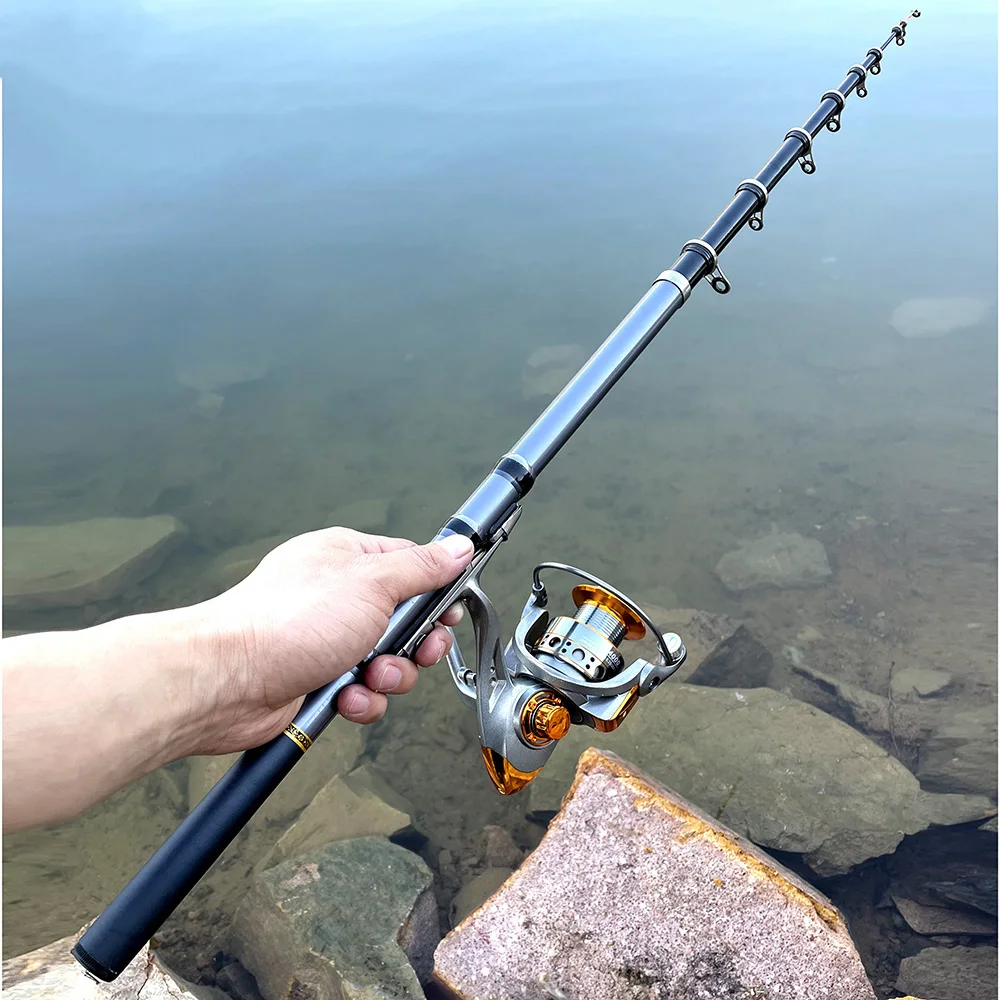 Complete Kit Ocean Rock Fishing Combo 5.5:1 Metal Spool Spinning Reel with  1.5m-3m Fishing Rod Spincasting Rod and Reel Set - AliExpress