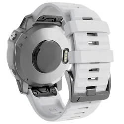 Titanium Quick Fit Metal Watch Band Bracelet - 22mm/26mm Strap Wristband - QuickFit 26mm (Silicone White)