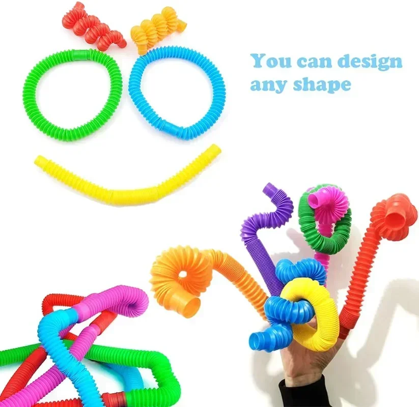 A Slice Large Pop Tubes Fidget Toys Sensory  for Stress Anxiety Relief for Children Adults Learning Toys Toddlers Stretch Tube 4