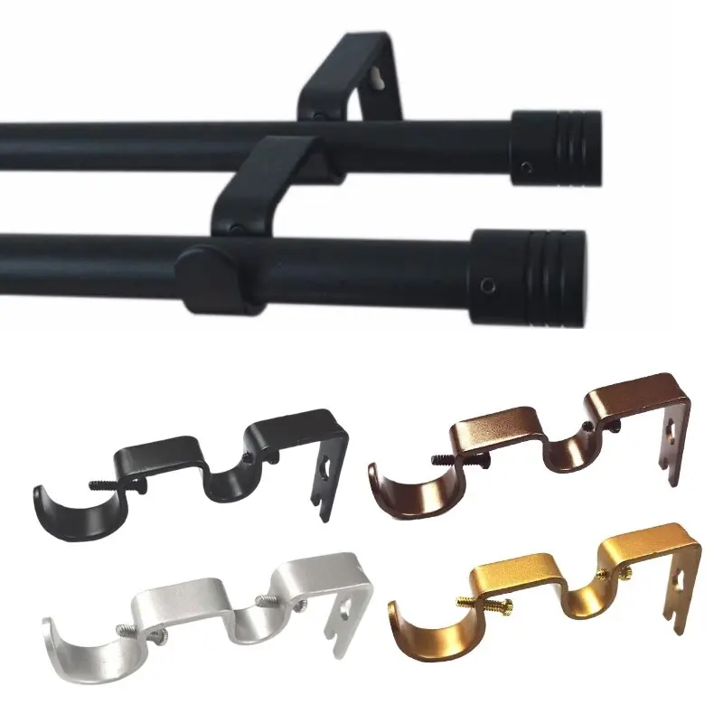 Double Curtain Rods Holders Curtain Rod Brackets Double Double