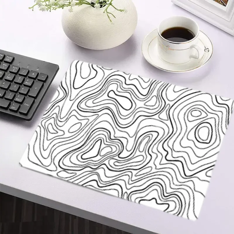 White Terrain Contoured Gaming mousepad Lengthened Extension Pad Terrain Desktop Pad Keyboard Mousepad 2mm thick non-slip base a 2