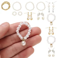 Fashion Mini Pearl Jewelry Necklace Earrings For BJD Dolls Bracelet For 1/6 Doll Clothes Accessories Decoration Kids Diy Toys 1