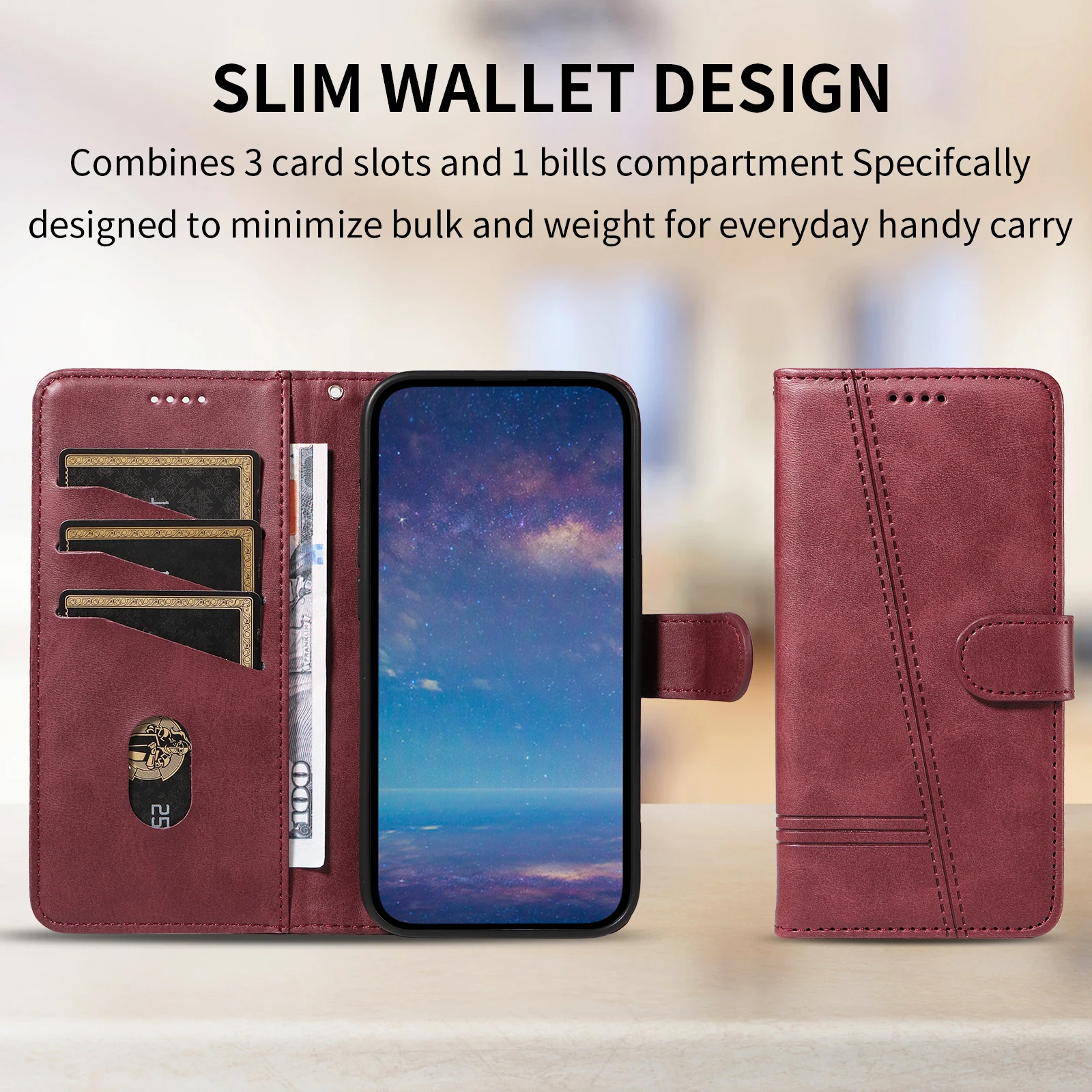Premium Magnetic Leather Phone Case – Elegant and Durable Protection