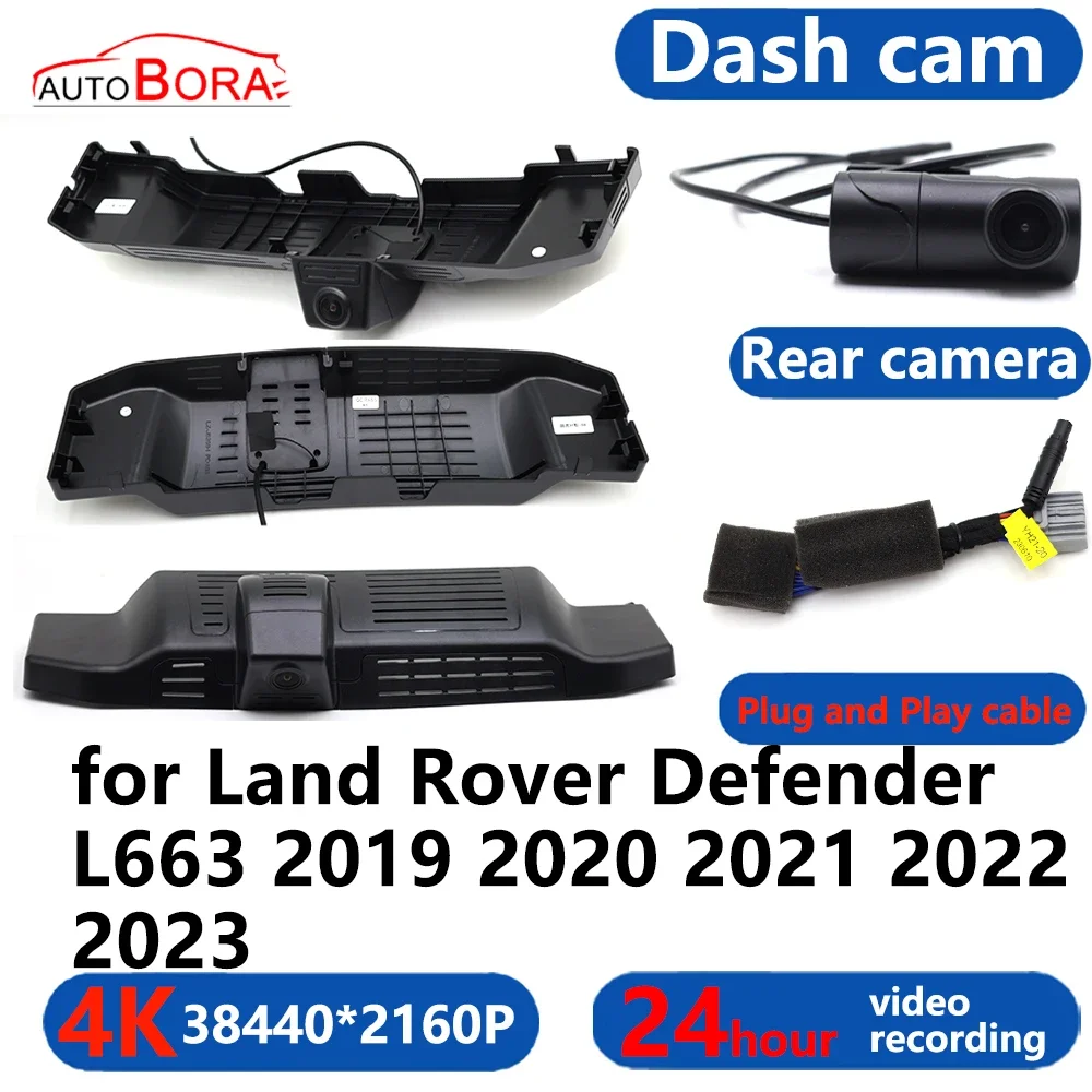 

AutoBora 4K Wifi 3840*2160 Car DVR Dash Cam Camera 24H Video Monitor for Land Rover Defender L663 2019 2020 2021 2022 2023