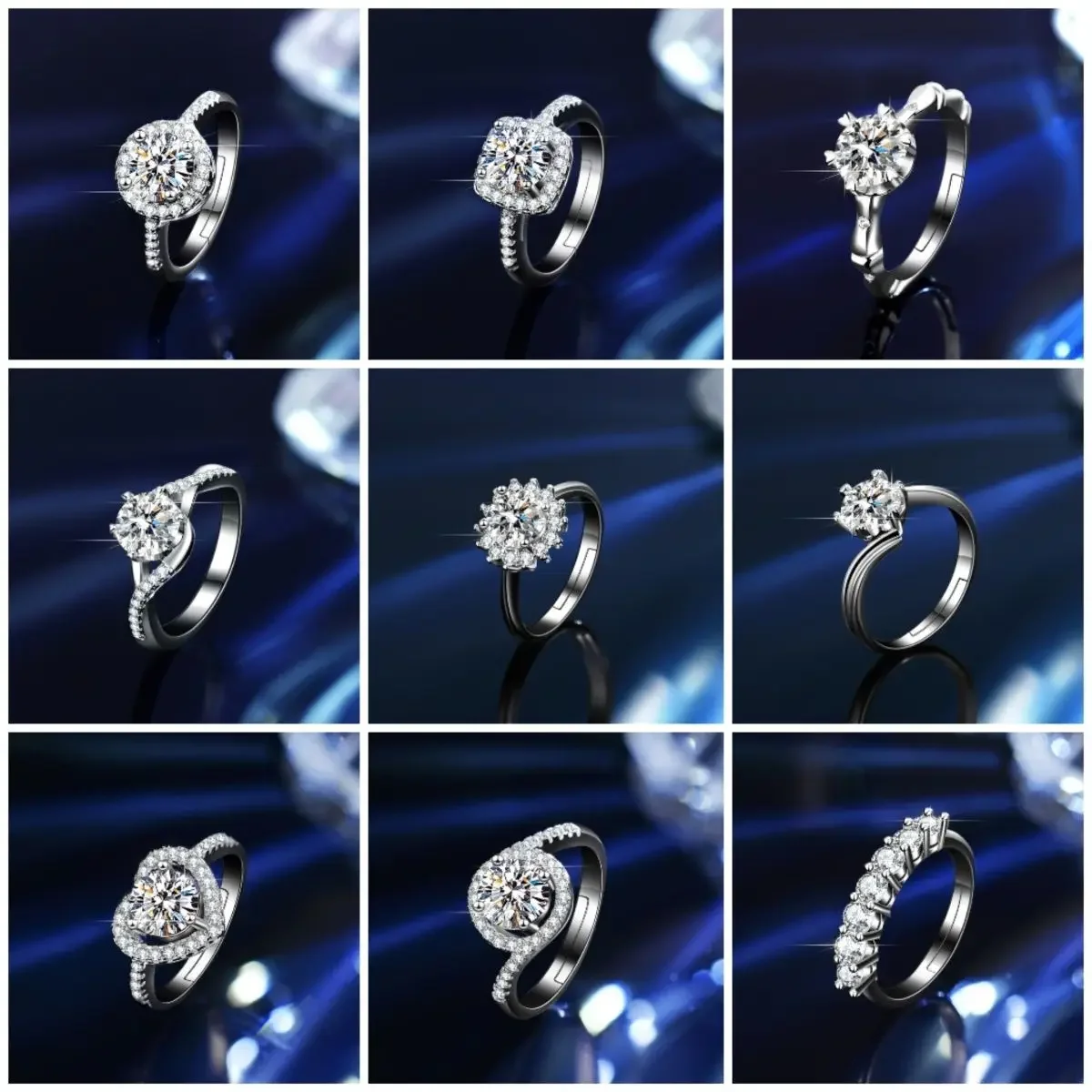 

UMQ Original New Moissanite Ring Female Stud Earrings Necklace 1 Karat Advanced Light Luxury Ornament