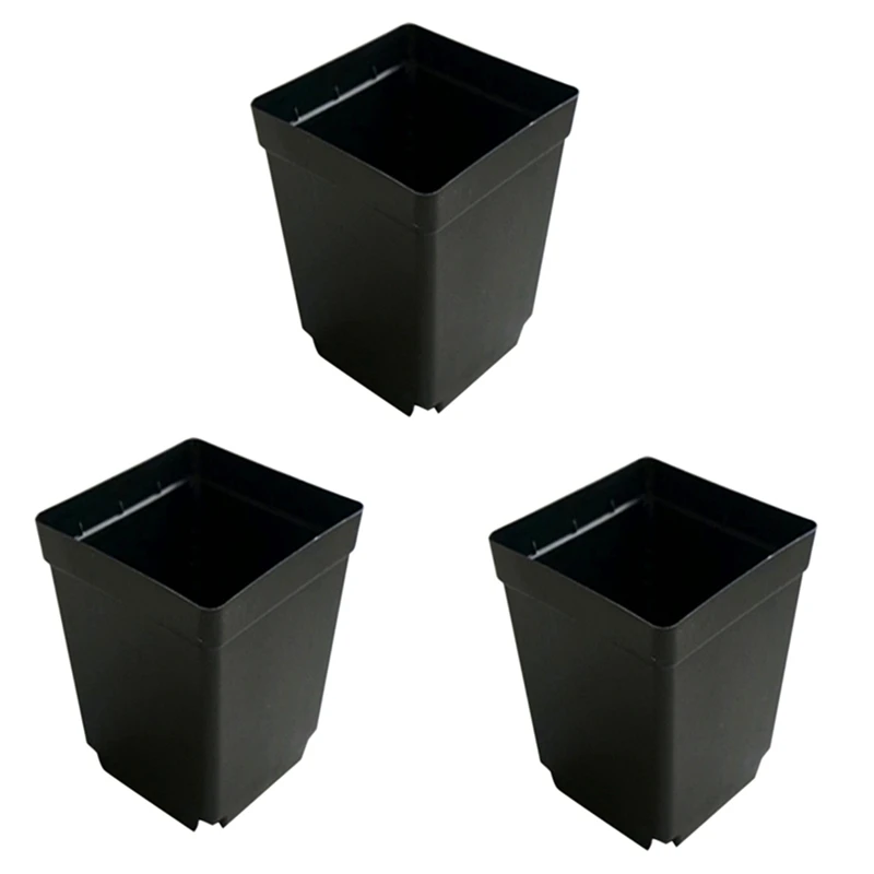 

300PCS Plant Disposable Flower Pot Small Black Square Cutting Seedling Plastic Square Pot