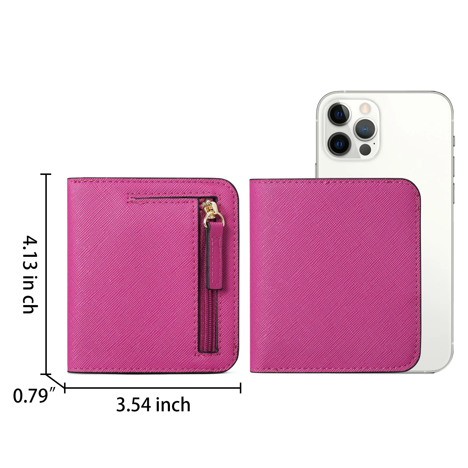 Women's RFID Blocking Compact Bifold Leather Wallet with ID Window