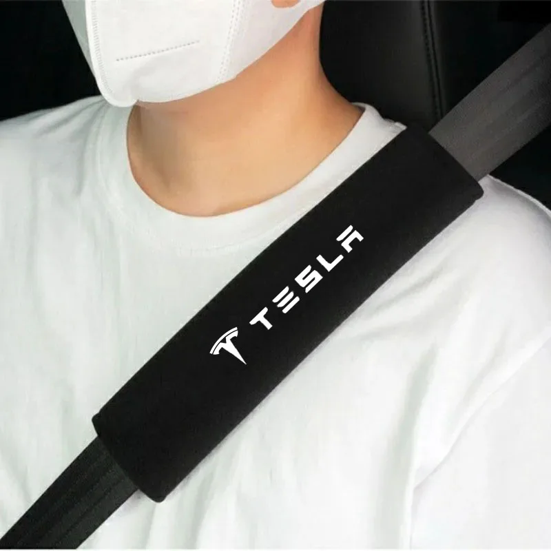 2Pcs Seat Belt Covers Tesla Model Y Model 3 X S Car Safety Belt Cover Adjustable