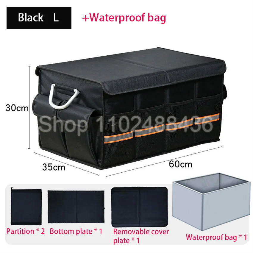 100L Auto Trunk Organizer Faltbare Abdeckung Heavy Duty Faltbare Auto Stamm  Lagerung Box Auto Trunk Tasche mit Deckel Für limousine SUV - AliExpress