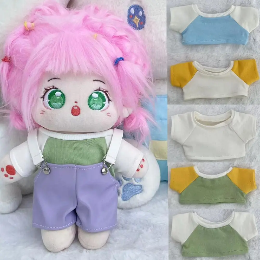 

20cm Cotton Doll Clothes Casual Wear T-shirt Mini Clothes Tops For Cotton Stuffed Dolls Toys Accessories Idol Doll Outfit