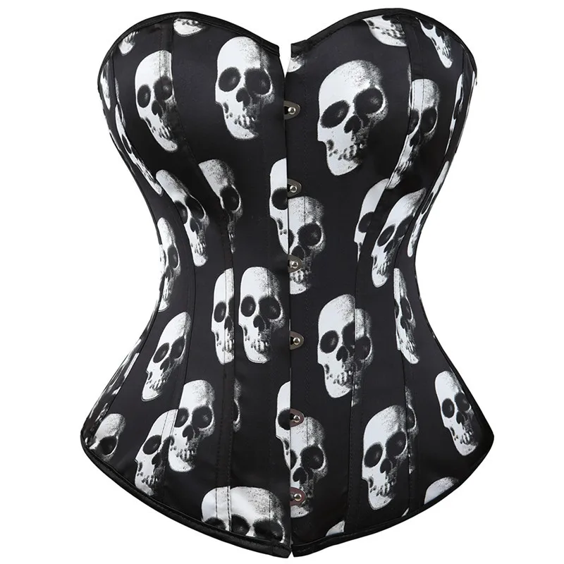 Corset Bustier Top Bustiers & Corsets skull lingerie plus size burlesque costumes vintage style Sexy corset overbust plus size black 6XL