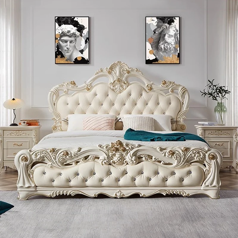 

Modern Aesthetic Double Bed Under Storage Lounge Bedroom Bed Queen Size Wood Camas Y Muebles Dormitorio Luxury Furniture