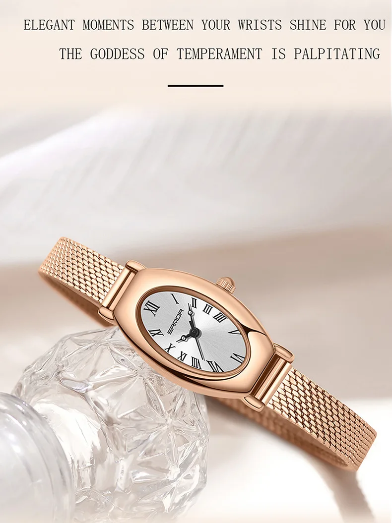 Sanda 1123 New Arrival Elegant Design Roman Number Square Dial Waterproof Quartz Movement Business Women Analog Wrist Watch 5