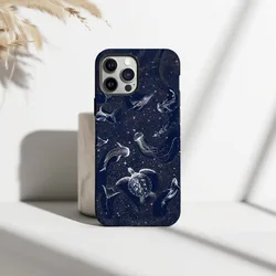 Navy Ocean Animals Magnetic Double - Layer Phone Case - Hard TPU Back Cover - iPhone 12 Mini (Magnetic)