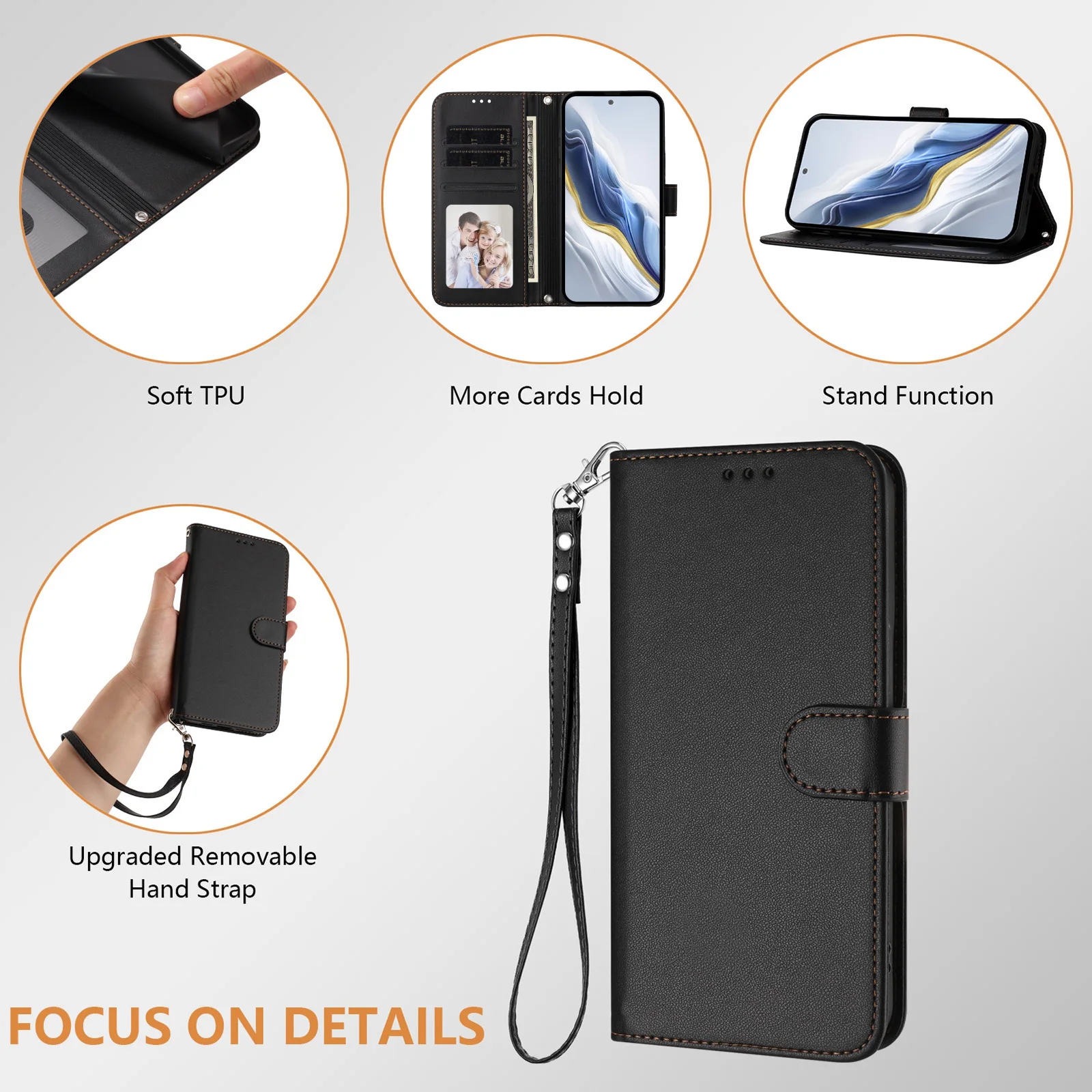 Luxury Lanyard Wallet Flip Cover Case