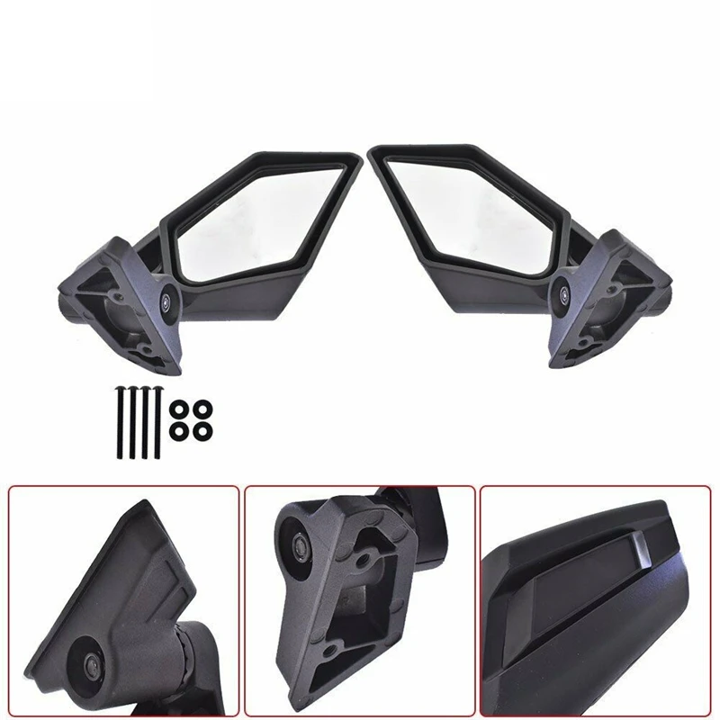 Left & Right Utv Side View Mirrors Rearview Mirror Adjustable For Can Am Maverick X3 For Suzuki King Quad 2017-2022