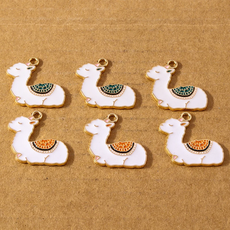 10 Stück 28 x 13 mm Emaille Tier Alpaka Charms Anhänger für Schmuckherstellung Halskette Ohrringe DIY Armband Zubehör Erkenntnisse – Detail 3