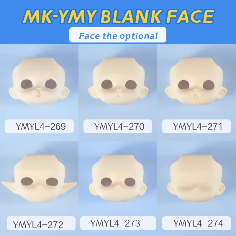 Milky White YMY Doll Replacement Head Face GSC Face Eye OB11 Elf Ear Cat Face Accessories For Obitsu 11, P9, Penny, Nendoroids 2
