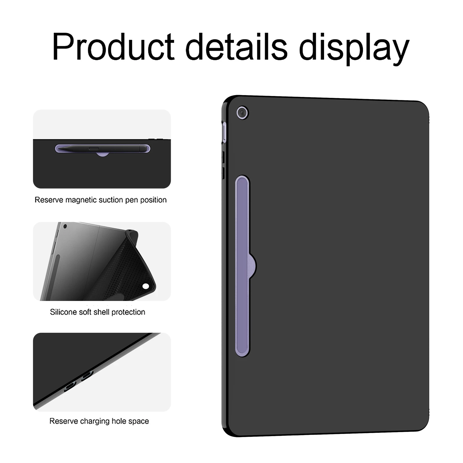 Black Silicone TPU Protective Back Cover