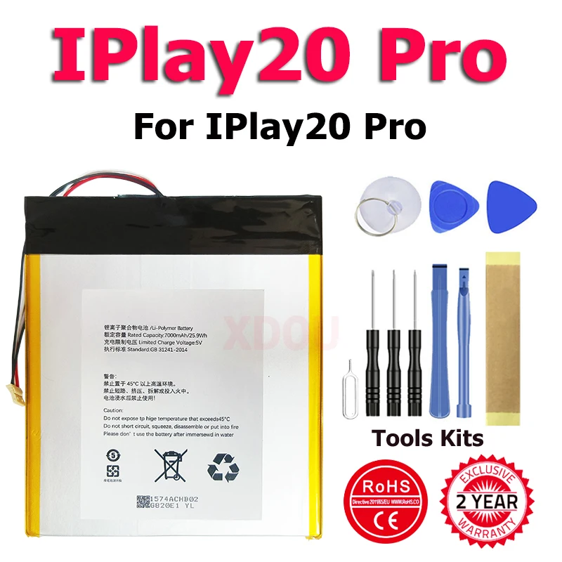 Bateria de Lítio Recarregável Xdou Acumulador de Substituição Alldocube Cube Iplay 20 Iplay20 Pro Ficha Fios