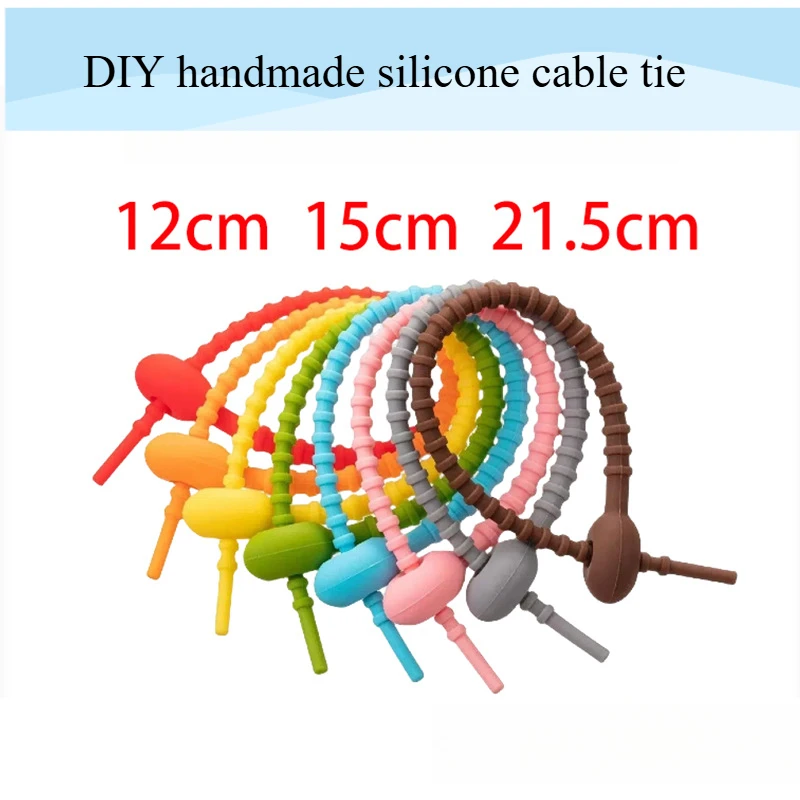 Cross-border DIY handmade silicone cable tie jewelry accessories doll keychain lanyard data cable storage winder