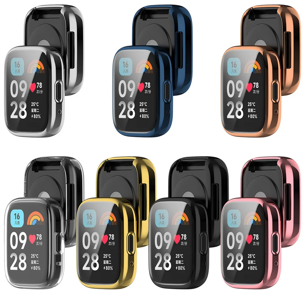 Enhanced Protective TPU Case for Xiaomi Redmi Watch 3 Active - Full Screen Protector Cover and Shell Accessories
