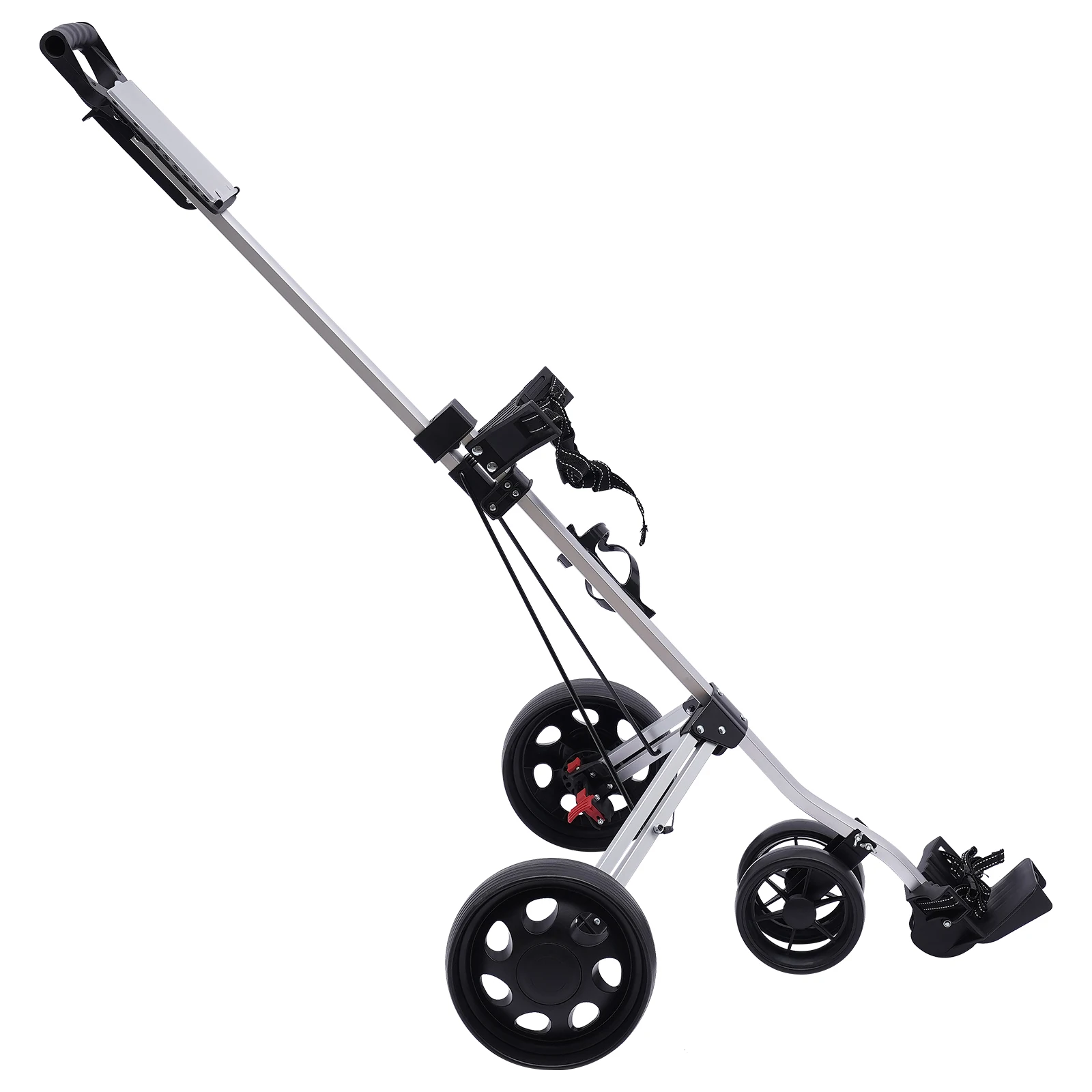 3 Wheel Push Pull Golf Trolley with Foot and Scorecard Brake Folding Lightweight Golf Push Cart One Second to Open & Close