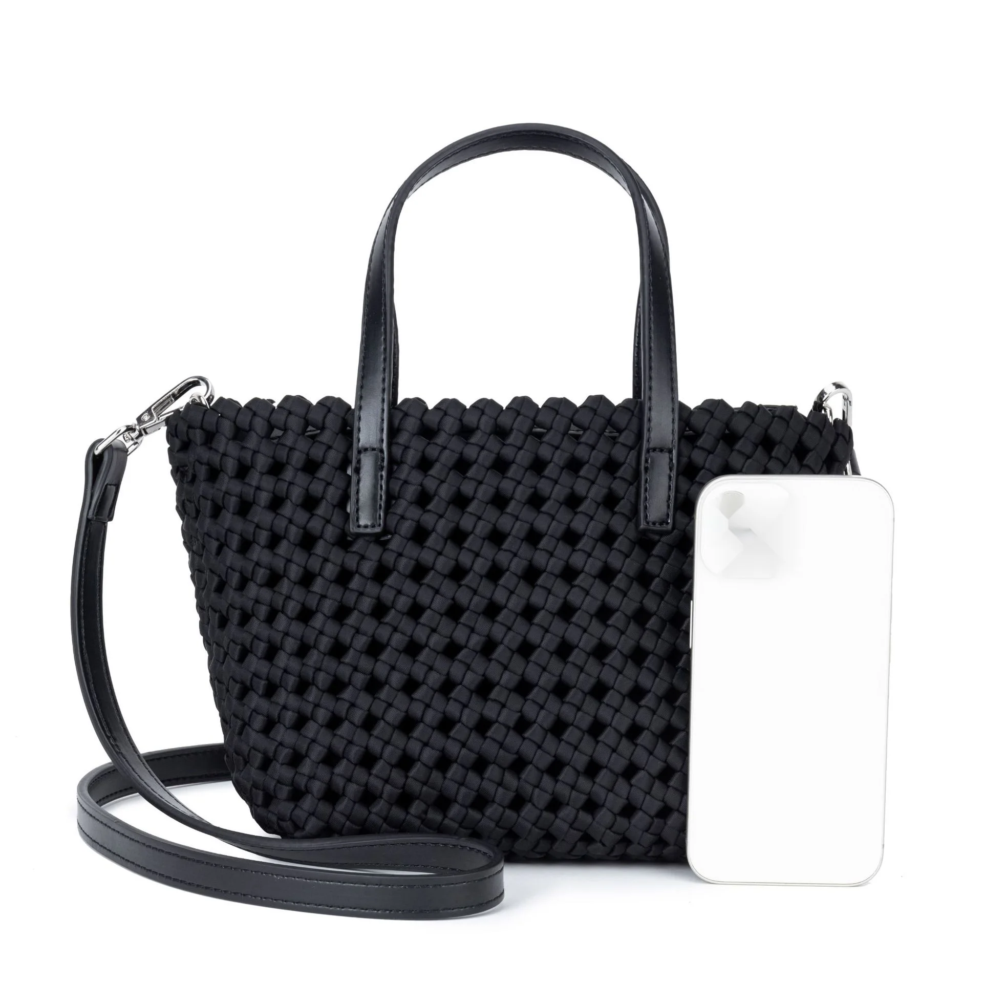 Borsa a cestino intrecciata fatta a mano con verdure, borsa a mano in nylon da donna 2024, borsa a tracolla in pelle di alta qualità per pendolari_voghion.com