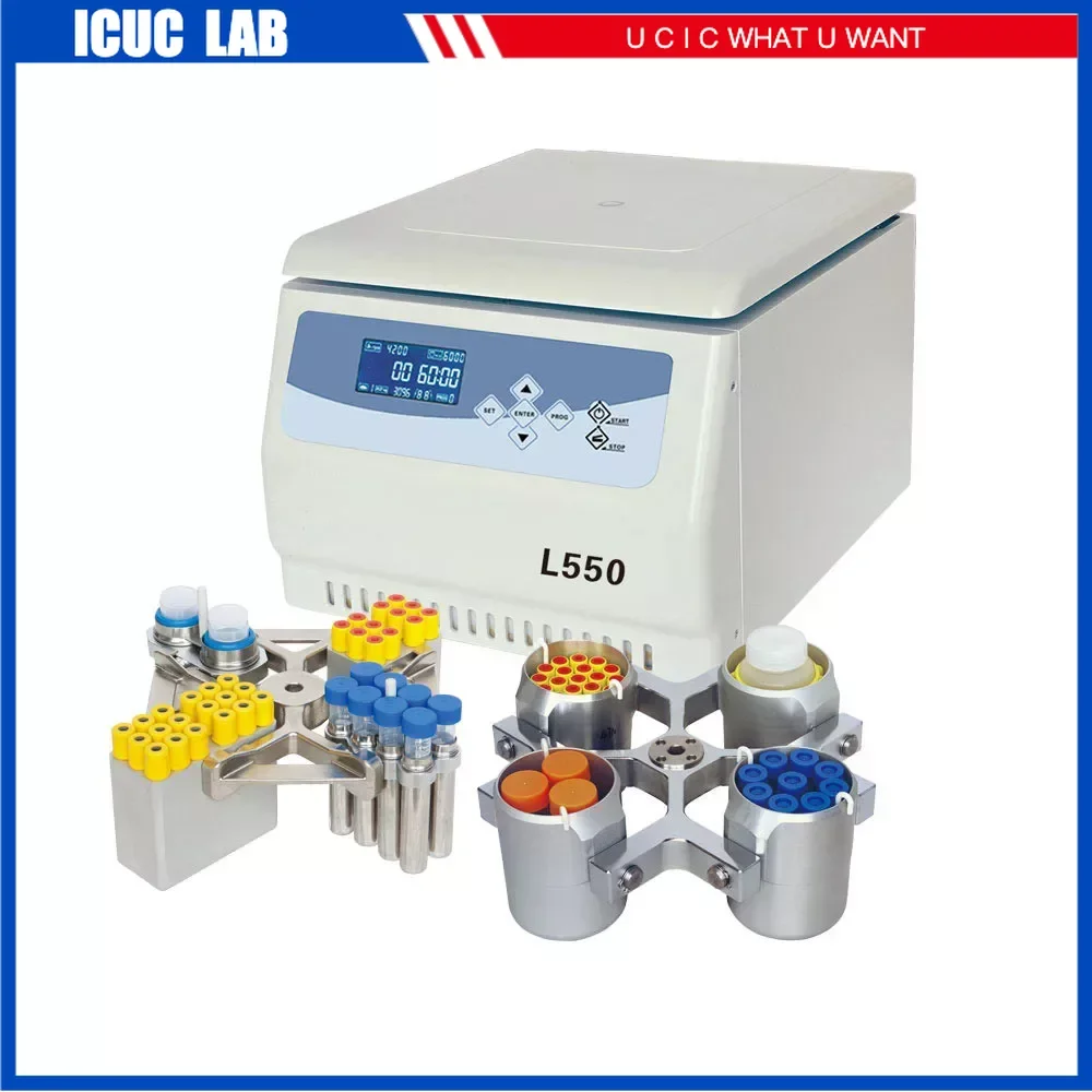 Tabletop Low Speed Blood Centrifuge Machine Clinical Medicine Laboratory Large Capacity Centrifuga L550