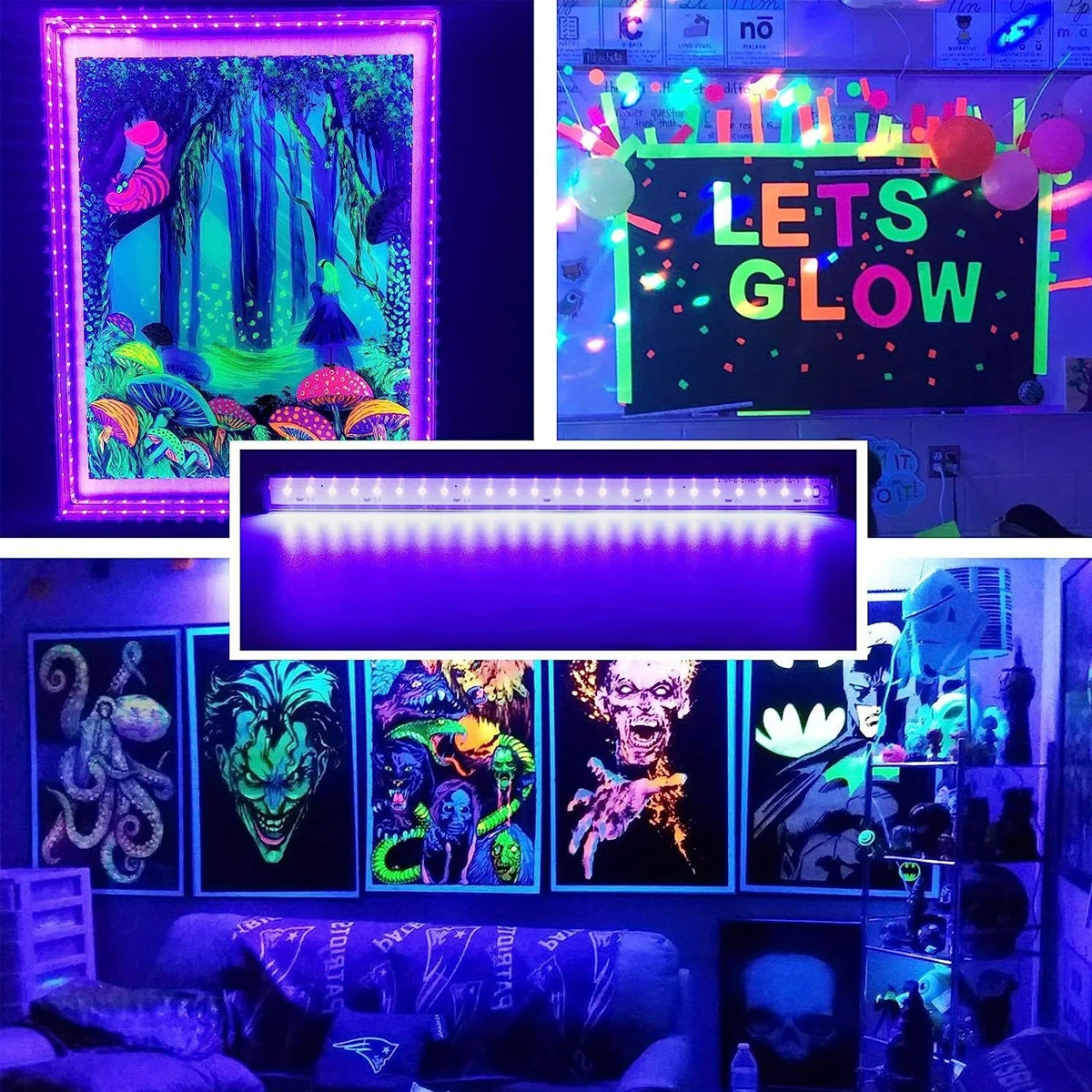 5W LED Blacklight T5 UV Light Strip Suitable Removable Fluorescent Murals Stage Makeup Holiday Ambiance Themed Party Decorations
