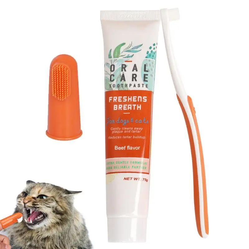 

Pet Toothpaste And Toothbrush Puppy Tooth Brushing Kit Small Dog Finger Brush Teeth And Toothpaste Pet Oral Teeth And Gum Care