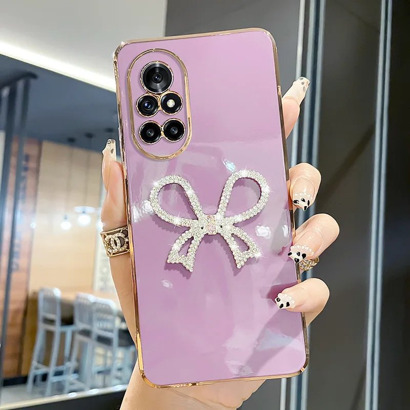 Coque de téléphone de luxe à paillettes avec nœud en diamant pour Samsung Galaxy S25 S23 Ultra Coque en silicone pour Samsung S24ultra S22Plus S21FE S20FE s10_voghion.com